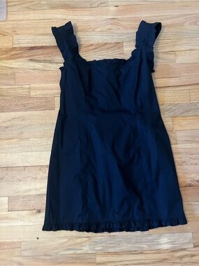J.Crew Black Ruffle-Trim Mini Dress